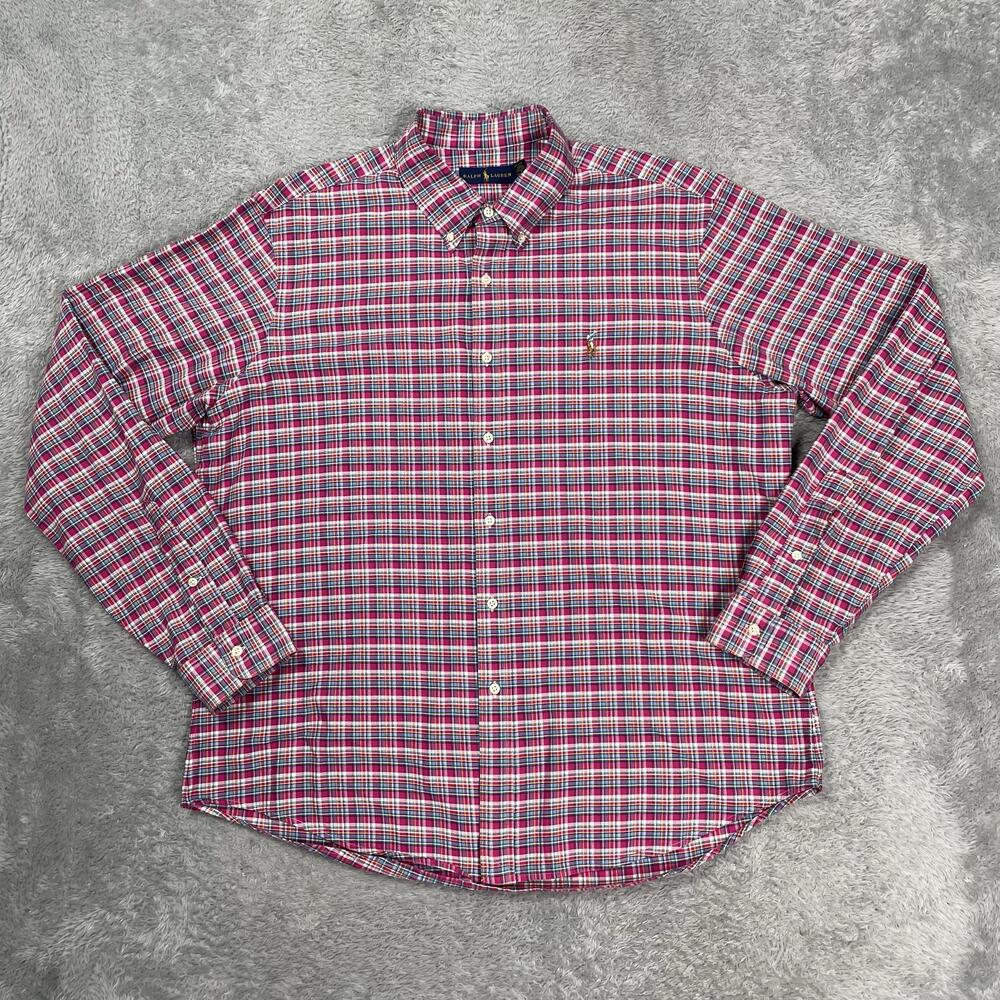 Ralph Lauren Shirt Mens XL Multi Plaid Cotton Button Down Long Sleeve Casual
